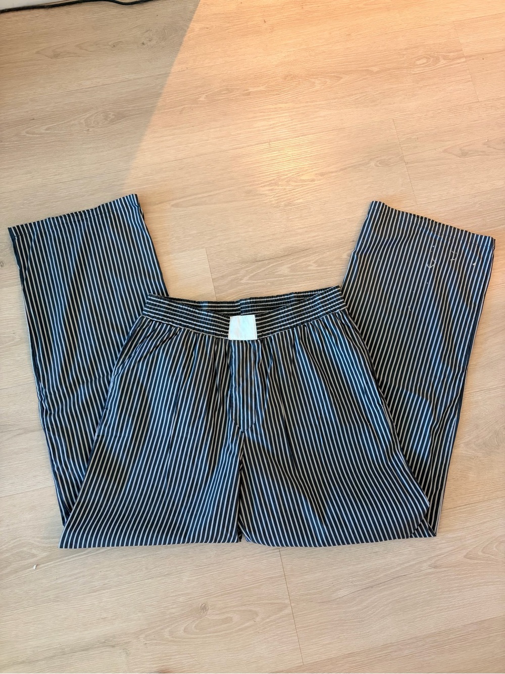 Lioness Black & White Vertical Stripe Wide-Leg Pants